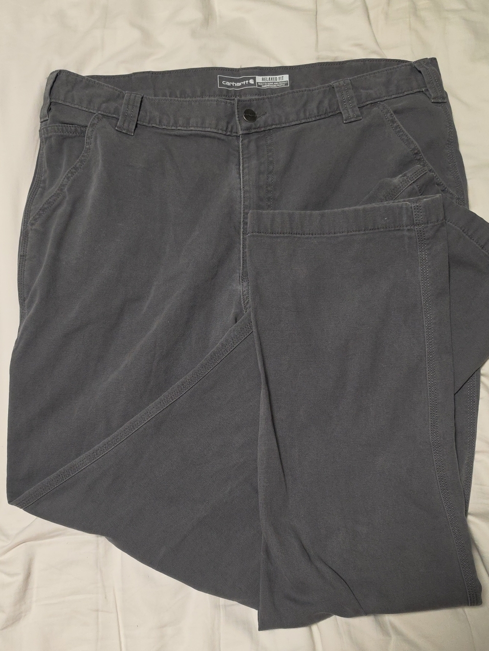 Carhartt Men's Relaxed Fit Canvas Work Pants Charcoal Gray 38x34